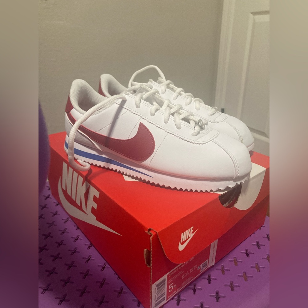 Nike Cortez Kids Shoes, Red Blue White
